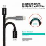DATOVÝ KABEL TEXTILE USB / MICRO USB 3,0 M ČERNÝ - Obrázek 5