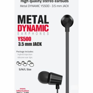 SLUCHÁTKA EARBUDS DYNAMIC YS500 ČERNÁ