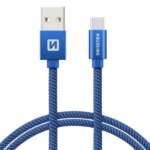 DATOVÝ KABEL TEXTILE USB / USB-C 2,0 M MODRÝ - Obrázek 3