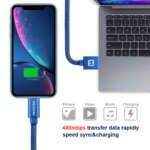 DATOVÝ KABEL TEXTILE USB / LIGHTNING 2,0 M MODRÝ - Obrázek 5