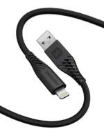 DATOVÝ KABEL SOFT SILICONE USB / LIGHTNING 1,5 M 30W ČERNÝ - Obrázek 3
