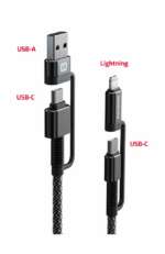 DATOVÝ KABEL KEVLAR 4in1 3A 1,5 M ANTRACIT - Obrázek 4