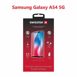 SKLO FULL GLUE, COLOR FRAME, CASE FRIENDLY PRO SAMSUNG A546 GALAXY A54 5G ČERNÉ