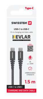 DATOVÝ KABEL KEVLAR USB-C / USB-C 1,5 M ANTRACIT - Obrázek 2