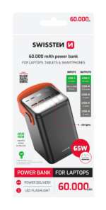 POWER LINE POWER BANK 60000 mAh PRO NOTEBOOKY 65W POWER DELIVERY BLACK