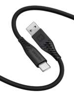 DATOVÝ KABEL SOFT SILICONE USB / USB-C 1,5 M 60W ČERNÝ - Obrázek 2