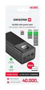POWER LINE POWER BANK 40000 mAh PRO NOTEBOOKY 100W POWER DELIVERY BLACK