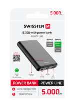 POWER LINE POWER BANK 5000 mAh 10W BLACK - Obrázek 2