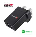 SÍŤOVÝ ADAPTÉR 2x USB 10,5W pro UK zásuvku ČERNÝ - Obrázek 4