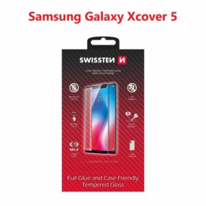 SKLO FULL GLUE, COLOR FRAME, CASE FRIENDLY PRO SAMSUNG G525 GALAXY XCOVER 5 ČERNÉ