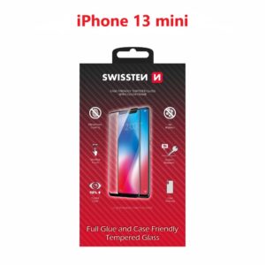 SKLO FULL GLUE, COLOR FRAME, CASE FRIENDLY PRO APPLE IPHONE 13 MINI ČERNÉ