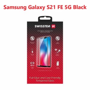 SKLO FULL GLUE, COLOR FRAME, CASE FRIENDLY PRO SAMSUNG G990 GALAXY S21 FE 5G ČERNÉ