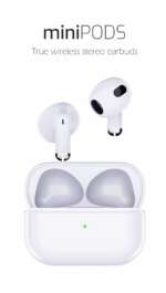 BLUETOOTH TWS SLUCHÁTKA MINIPODS BÍLÁ - Obrázek 3