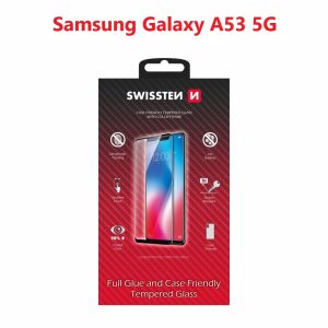 SKLO FULL GLUE, COLOR FRAME, CASE FRIENDLY PRO SAMSUNG A536 GALAXY A53 5G ČERNÉ