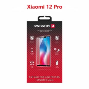 SKLO FULL GLUE, COLOR FRAME, CASE FRIENDLY PRO XIAOMI 12 PRO ČERNÉ